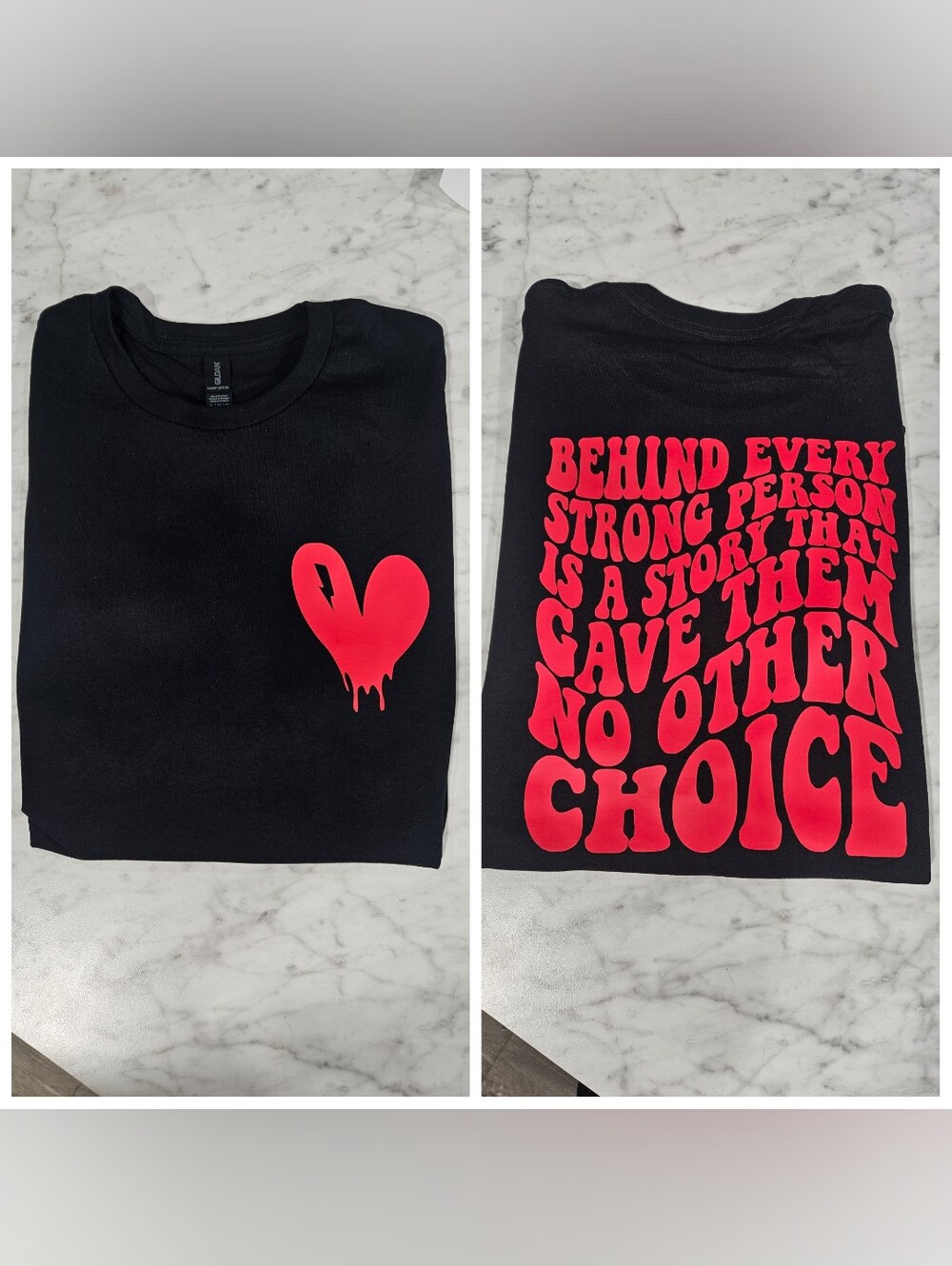 Retro shirt be strong motivation popular wavy lettering red and black